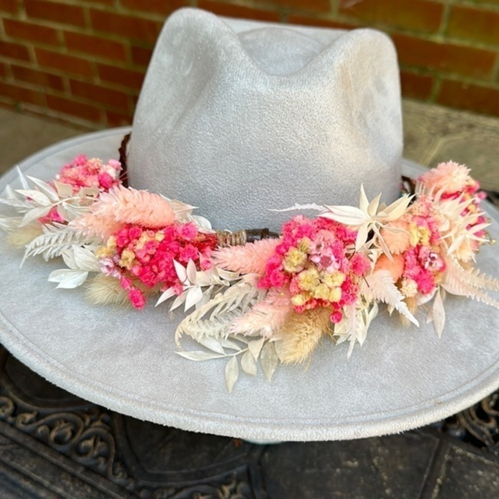 One summer hat that can be worn two ways floral wreath and a little bling